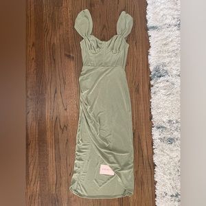 SHEIN Ruched Bust split thigh dress NWT